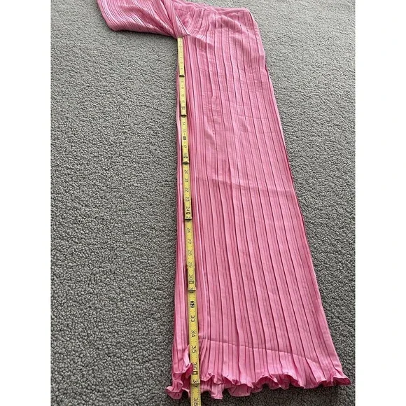 Free People Rococo Sand Women Wide Leg Pleated Mid Rise Pink Pants Sz XS New